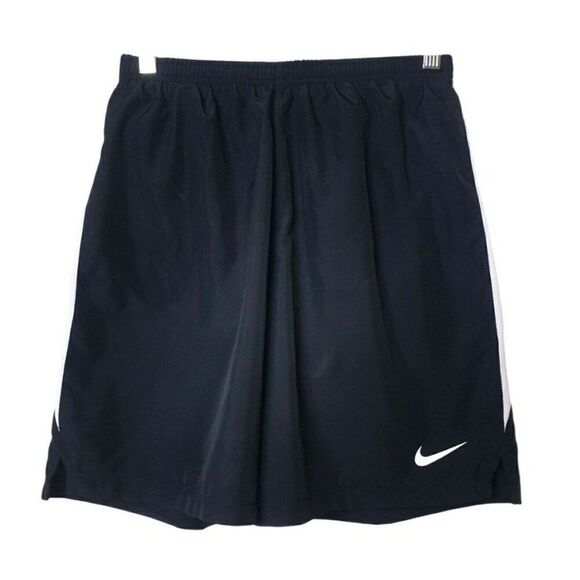 Nike Women Athletic Shorts M Navy Blue White Panel Lightweight Classic Style - Picture 1 of 7